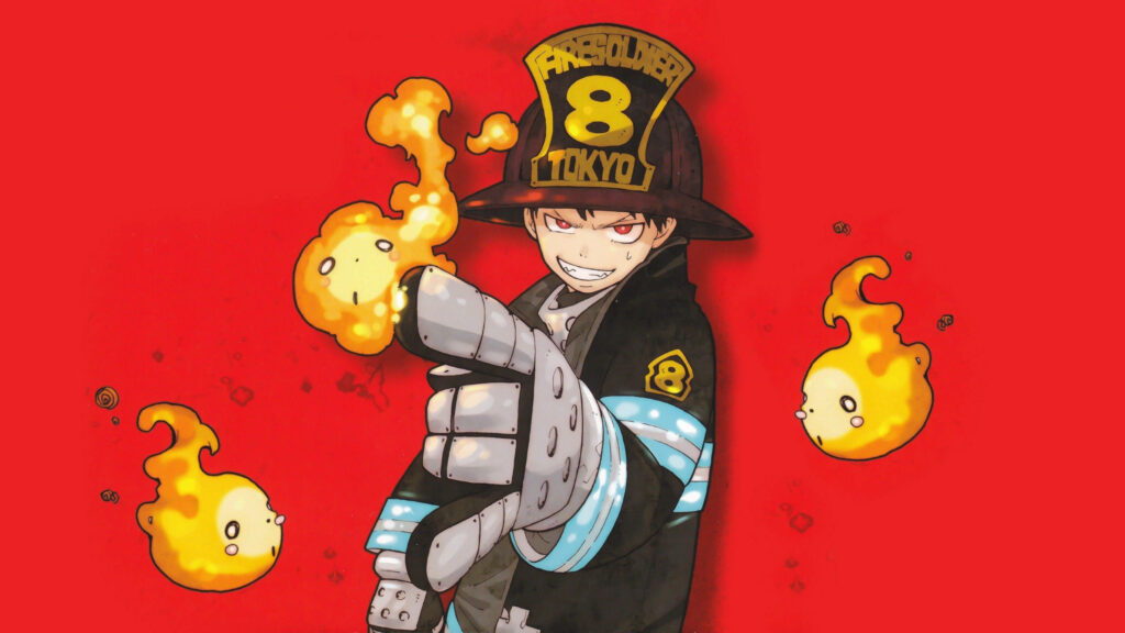 The Burning Will of Shinra Kusakabe: Defeating Infernals with Fire Force Wallpaper