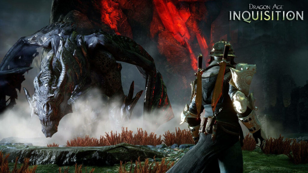 Dragon Age: Inquisition Warrior vs Dragon Wallpaper Background