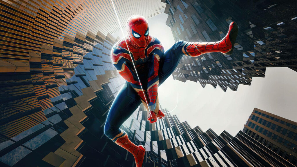 Empowered by Innovation: Spider Man Unleashes the Power of the Integrated Suit Wallpaper