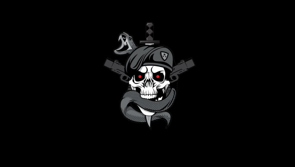 Blackout: Call of Duty Black Ops Skull Logo in Solid Black Wallpaper in 1080p Full HD 1900x1080 Resolution