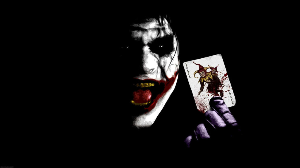 Creepy Joker's Gambit: A Spooky Desktop Delight Wallpaper