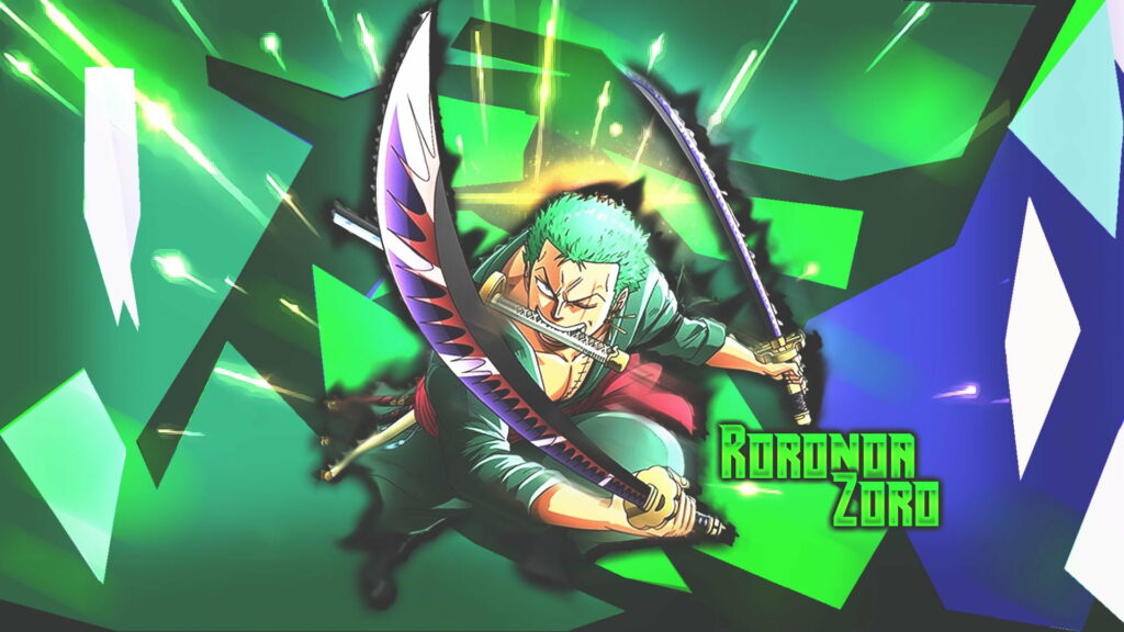Legendary Swordsman in a Stunning HD Wallpaper: Roronoa Zoro from One Piece Anime