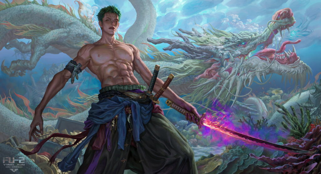 The Legendary Swordsman: Roronoa Zoro in Stunning HD Wallpaper