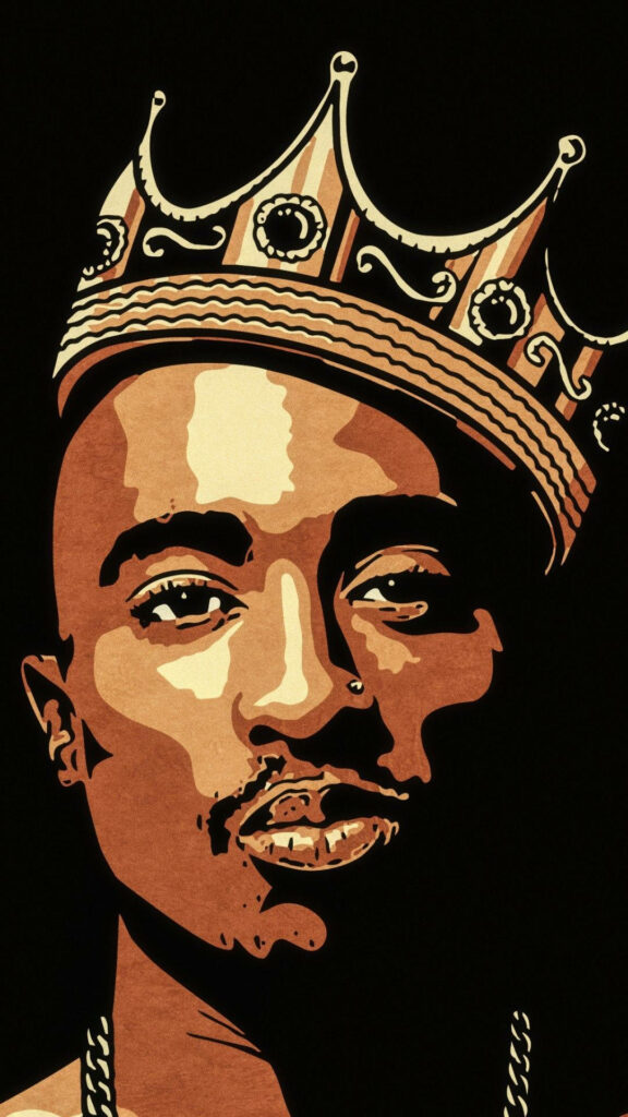 Tupac: The Reigning King of Hip Hop in Majestic Pop Art Wallpaper