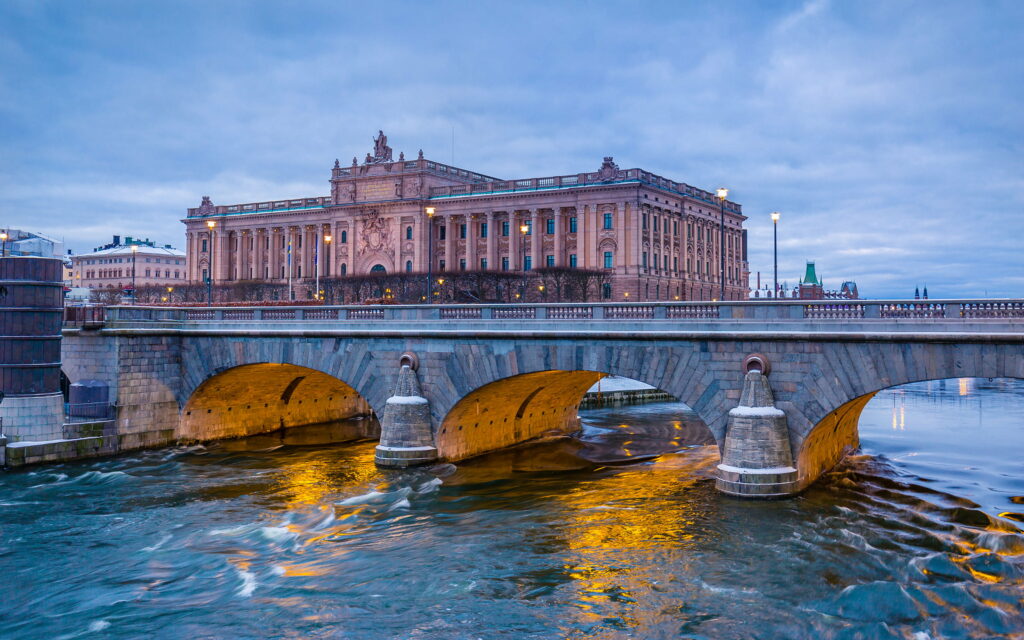 Royal Charm in High Def: Parliament House of Stockholm, Sweden - 4K Wallpaper for Desktop, Tablet, and Mobile