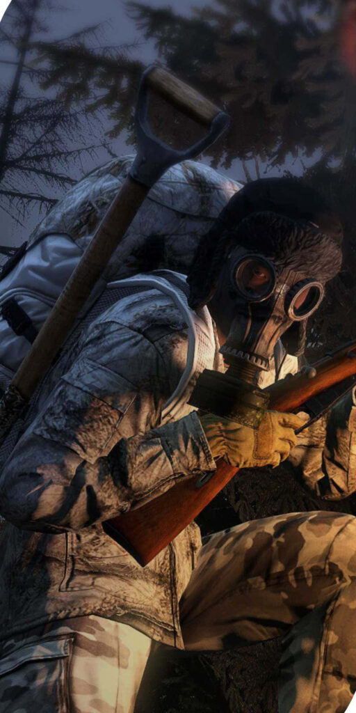 Masked Warrior with Rifle: Epic Dayz Epoch Mod Scene Wallpaper