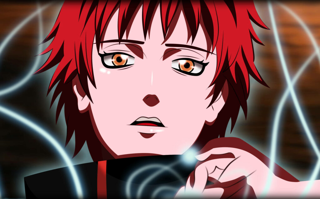 Sasori's Majestic Chakra Threads: A Mesmerizing Wallpaper from the Naruto Anime Series