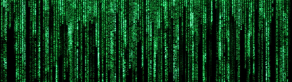 The Matrix Comes to Life: Dual Monitor 3840x1080 HD Green Codes Wallpaper