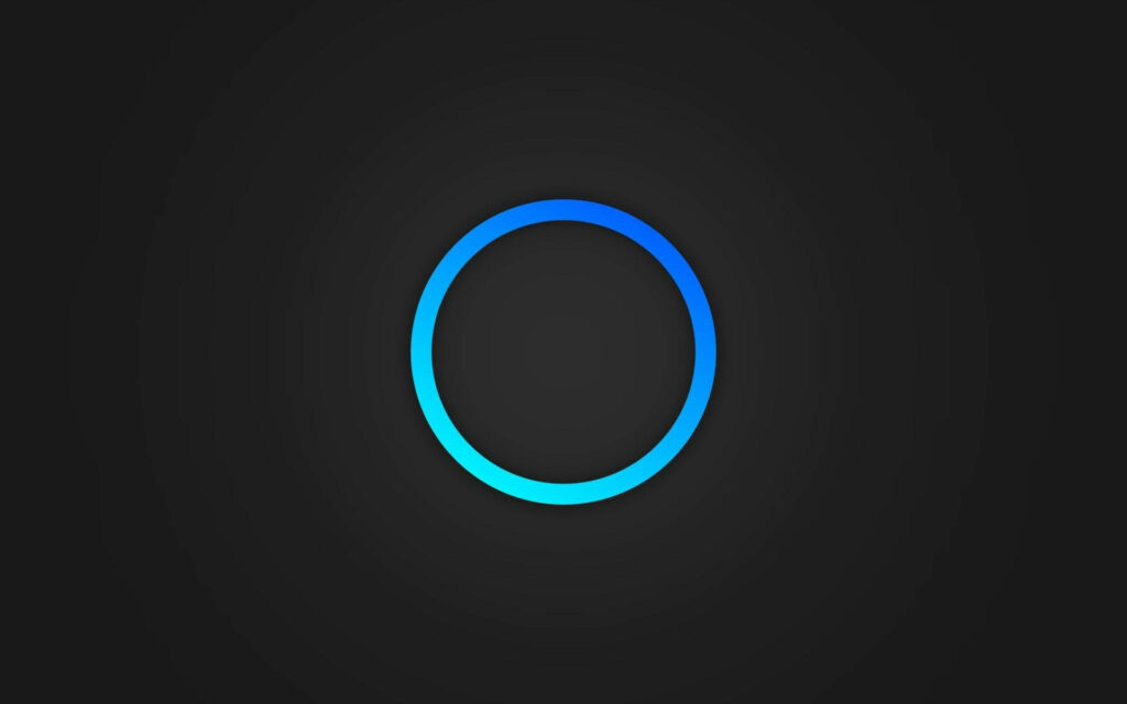 Exquisite Abstract: Mesmerizing Blue Gradient Circle Art amidst a Sophisticated Black Canvas Wallpaper