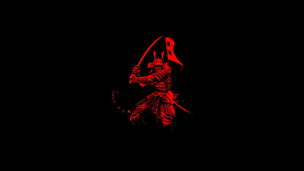 Red Samurai Warrior: Unleashing the Power of the Katana on HD Wallpaper