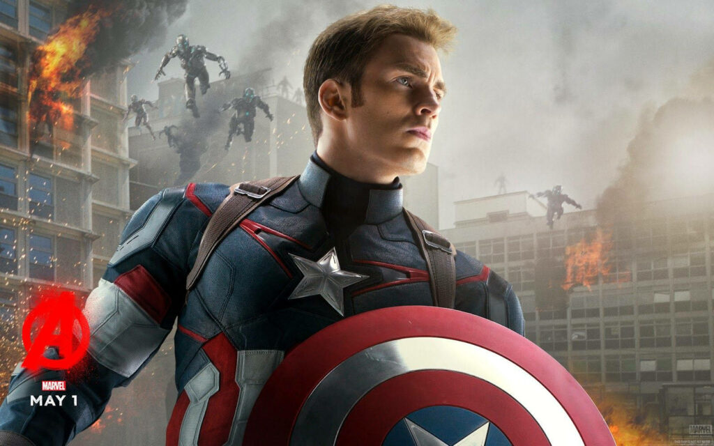 The Mighty Avenger: Chris Evans embarks on heroic missions as Captain America! Wallpaper