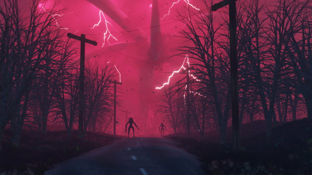 Menacing Arrival: The Mind Flayer Invades Stranger Things Wallpaper