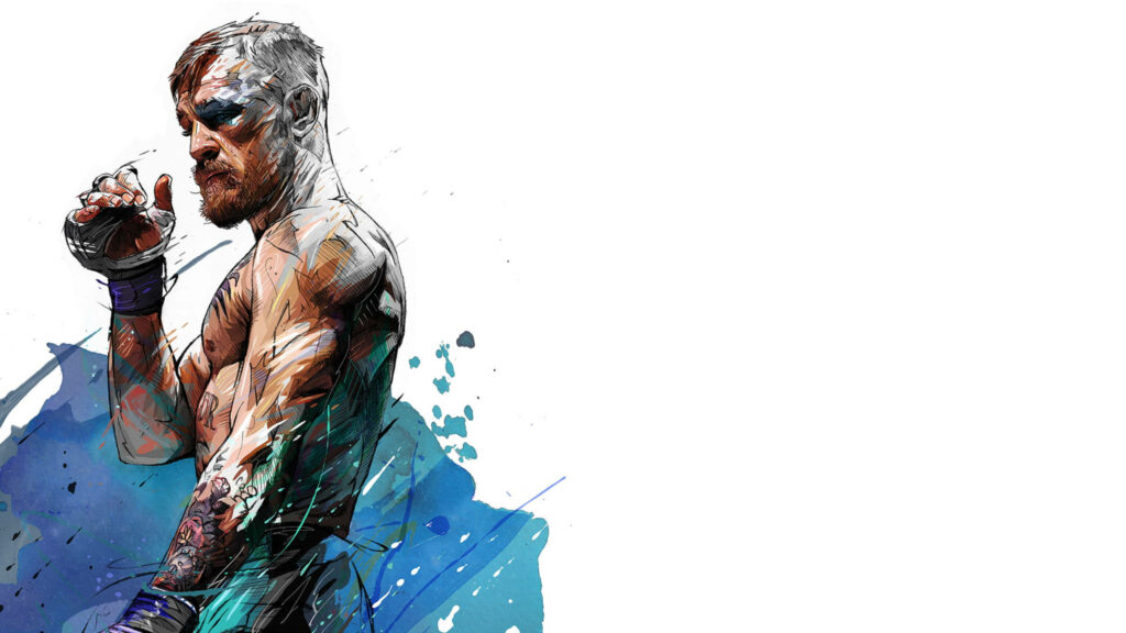 The Elegant and Minimalistic Conor Mcgregor Art on White Wallpaper