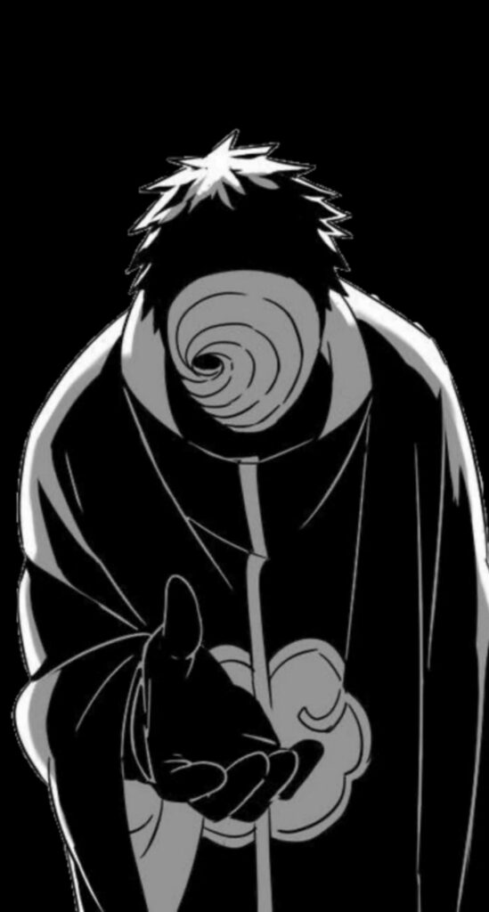 The Insidious Obito: A Striking Akatsuki HD Phone Wallpaper