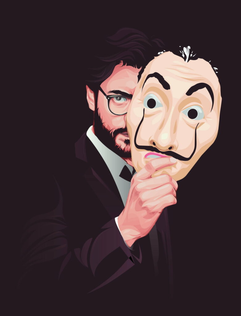 The Mysterious Professor in a Lacasa De Papel Mask: A Captivating HD Phone Wallpaper