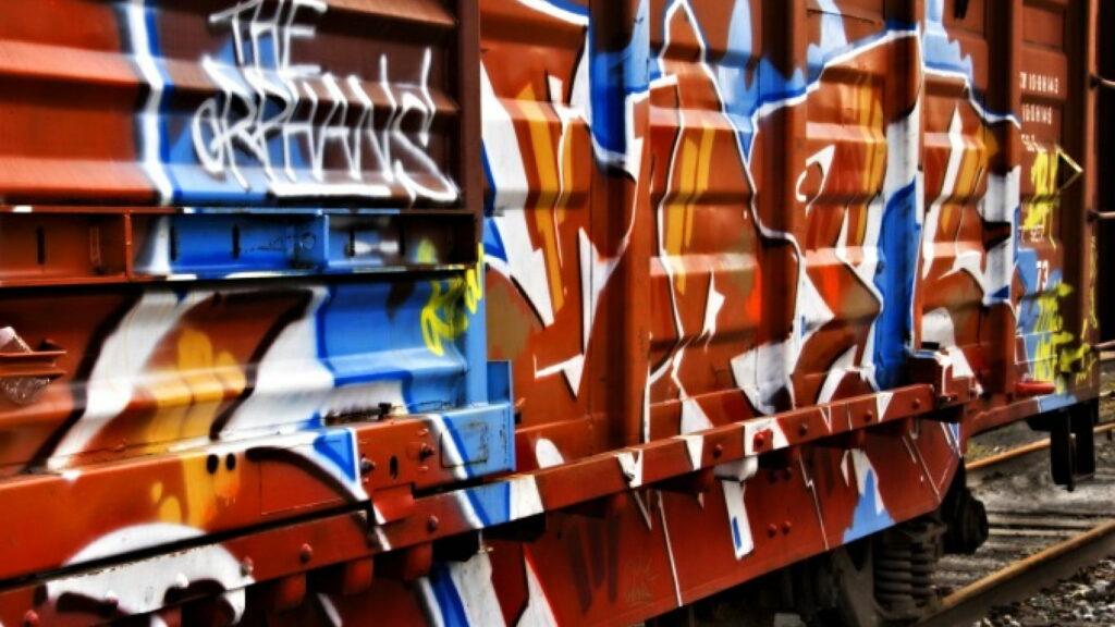 The Orphans' Train Journey: A Vibrant Graffiti Art Masterpiece in HD Wallpaper