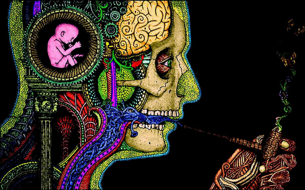 Psychedelic Portal: Journeying to Inner Peace through Mind and Soul Transcendence Wallpaper