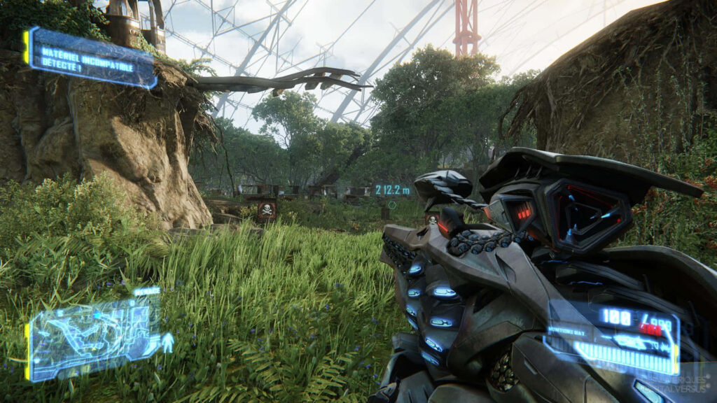 Crysis 3 Protagonist in Futuristic Combat Suit in Post-Apocalyptic Environment Wallpaper