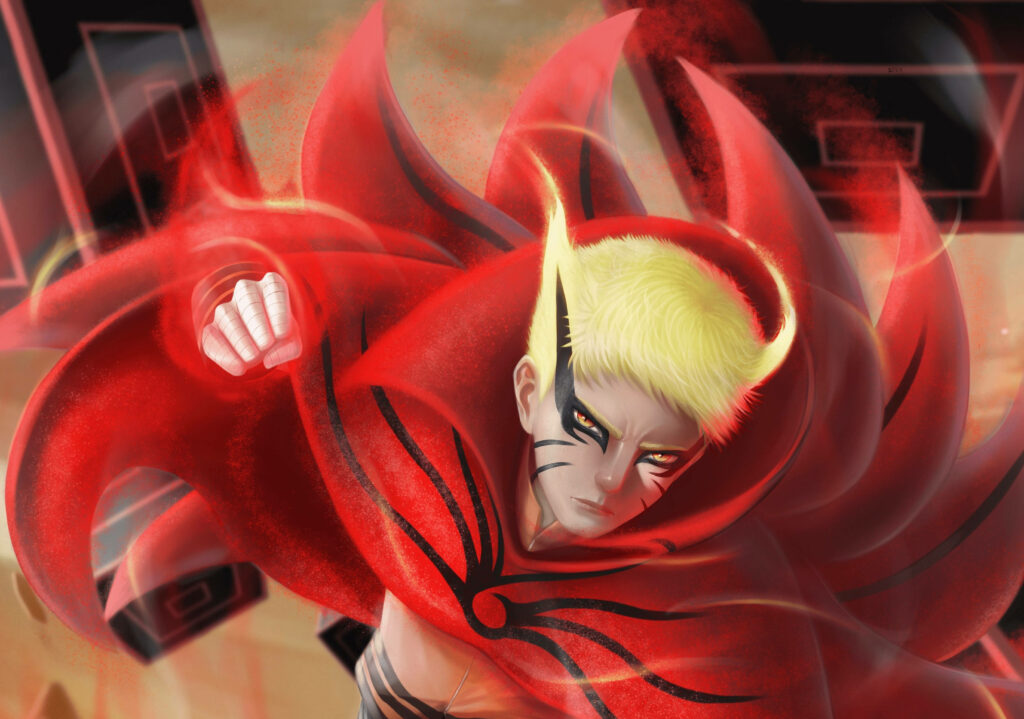 Determined Naruto Unleashes His Baryon Mode Power Wallpaper