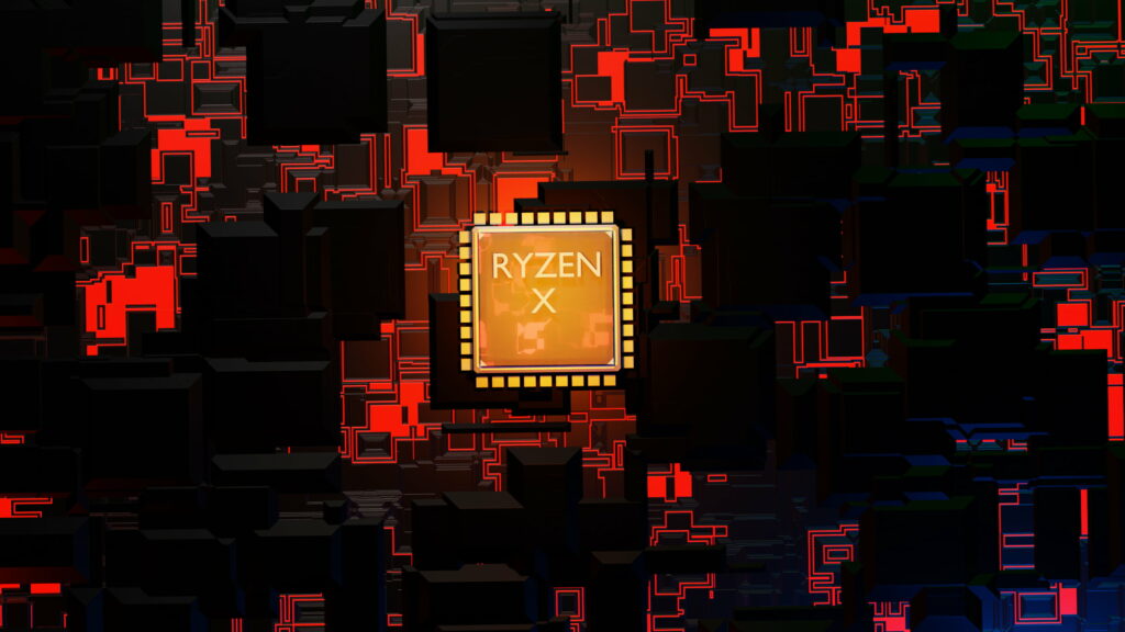 Cutting-Edge AMD Pro Processor Unveiled: Tech Masterpiece Showcased in QHD Wallpaper Background