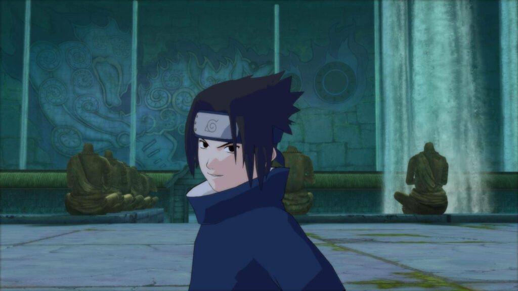 The Unyielding Gaze of Young Sasuke: A Majestic 4k Wallpaper Revealing His Blue Attire and Fierce Determination