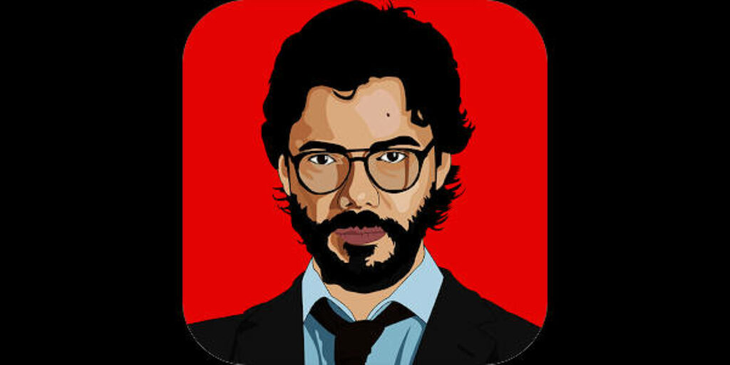 Mastermind Unveiled: Captivating 4K Mugshot Art of the Professor in Striking Crimson Setting Wallpaper