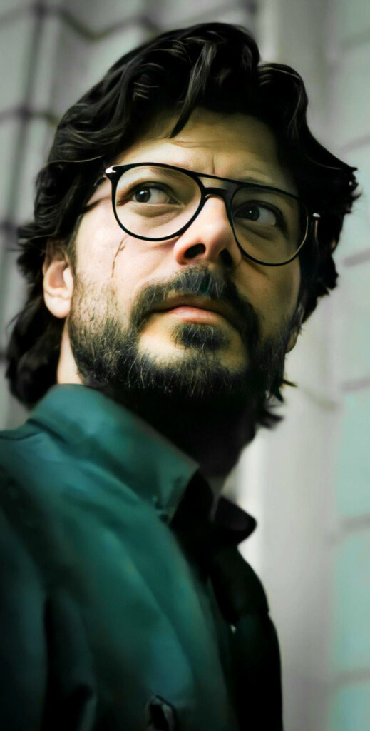 The Observant Genius: The Professor of Money Heist in 4K Glory Wallpaper