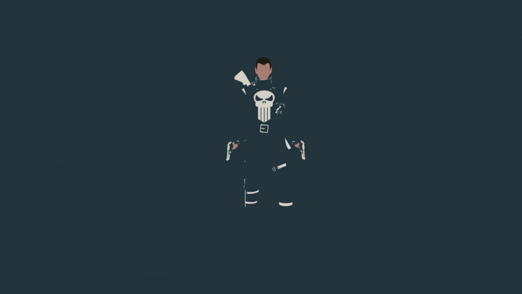 The Punisher: Marvel's Legendary Antihero Strikes a Bold Pose against a Refined Noir Canvas. Wallpaper