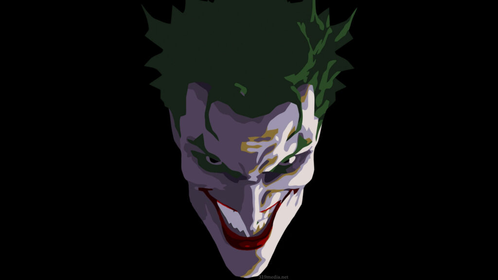 Sinister Smiles: High-definition Joker Vector Art Drawing Radiates Menacing Aura Wallpaper