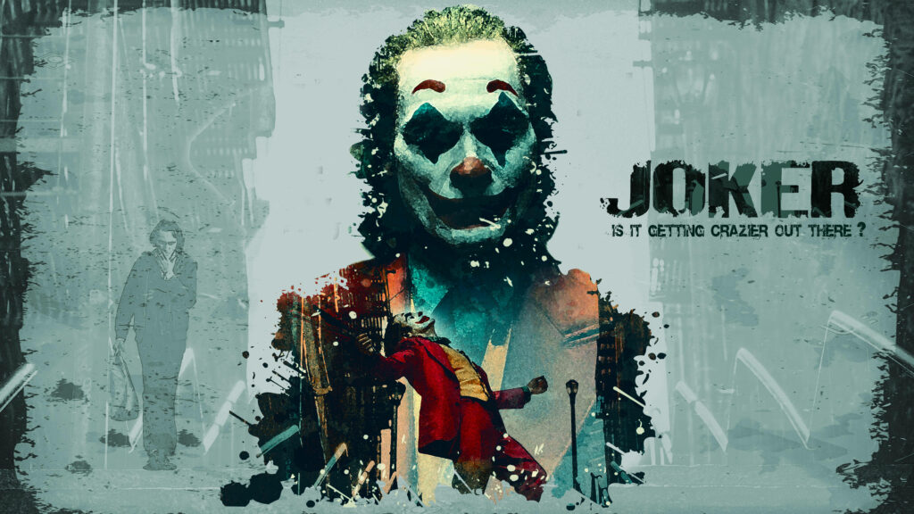 Chaos Unleashed: Joaquin Phoenix's Joker in a Psychedelic 4k Ultra HD Artwork Wallpaper
