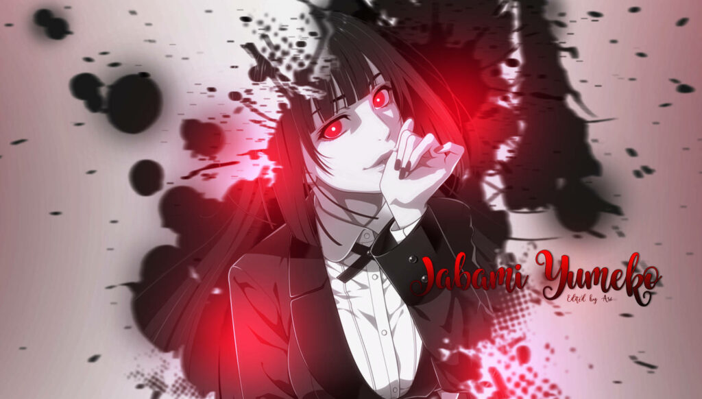 Yumeko: Mysterious Animated Character with Striking Red Eyes and Enigmatic Charm in Vibrant Image Wallpaper