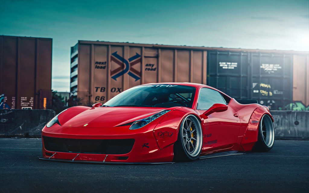 Unleashing the Power and Beauty of a Ferrari 458 Liberty Walk in this Striking Wallpaper