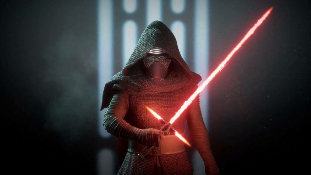 Kylo Ren Rising: Dominating the Battlefront in Star Wars Battlefront II Wallpaper