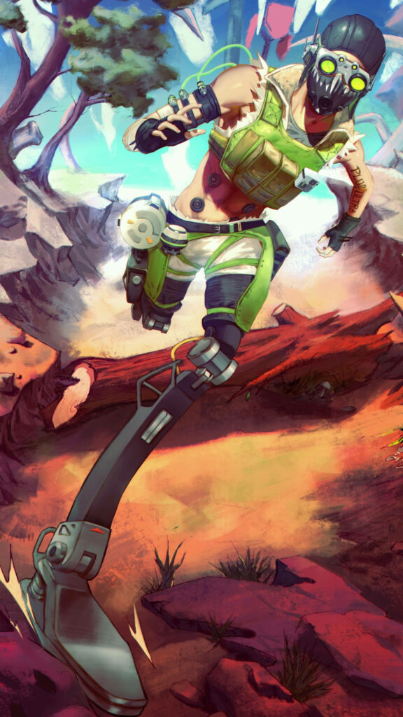 Explosive Battle Royale: Apex Legends Mobile Illustrated Wallpaper
