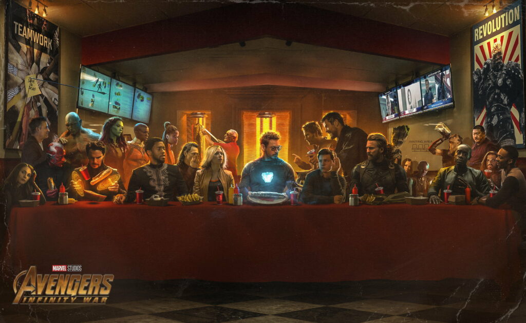 Feast Your Eyes on the Marvel Avengers' Last Supper: Infinity War Poster Wallpaper!