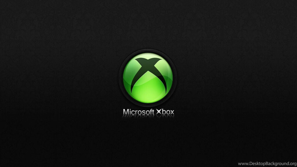 Green and Gleaming: The Microsoft Xbox One Logo on a Black Canvas Wallpaper