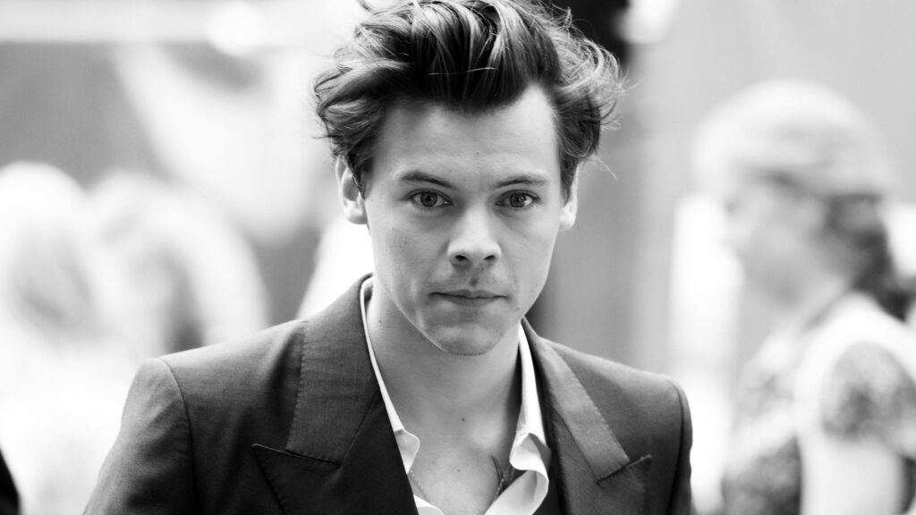Stylish Harry Styles Monochrome Portrait - Sharp Suit iPhone Wallpaper