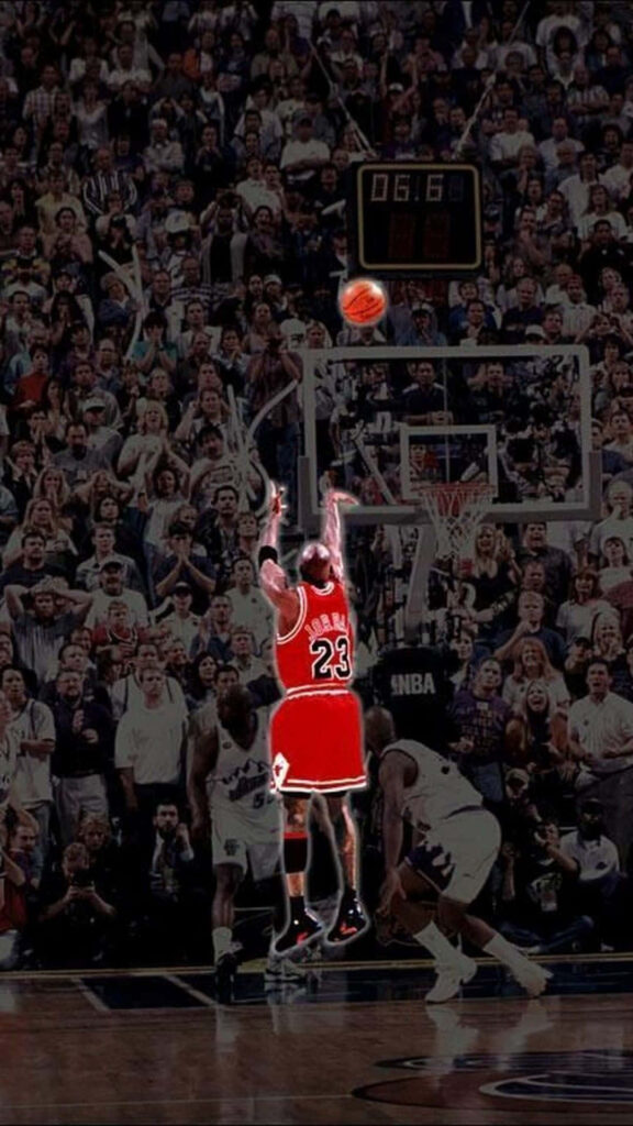 The Undisputed GOAT: Michael Jordan, Symbolizing Unmatched Legacy, Rocking the Bulls' Iconic Jersey in Majestic Determination Wallpaper