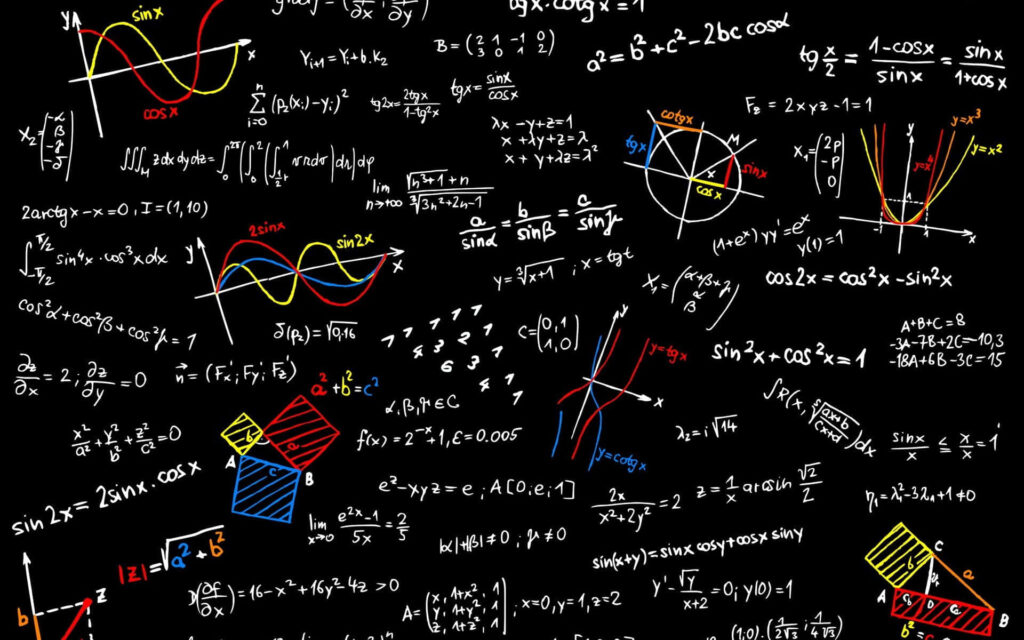 Precise Calculations: Handwritten Formulas and Charts Wallpaper