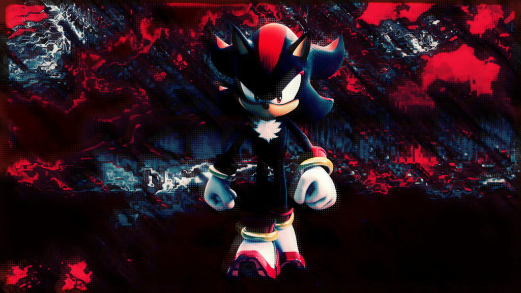 Vibrant Rivalry: A Mesmerizing HD Wallpaper featuring Sonic and Shadow the Hedgehog