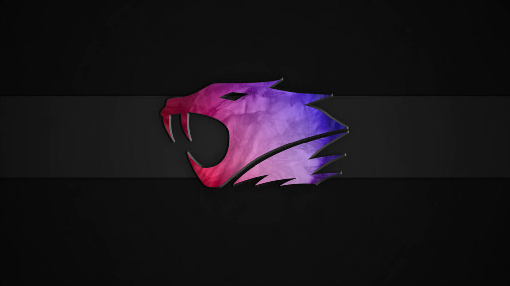 Red to Blue Gradient Glory: Ibuypower's Dope Laptop Logo Wallpaper