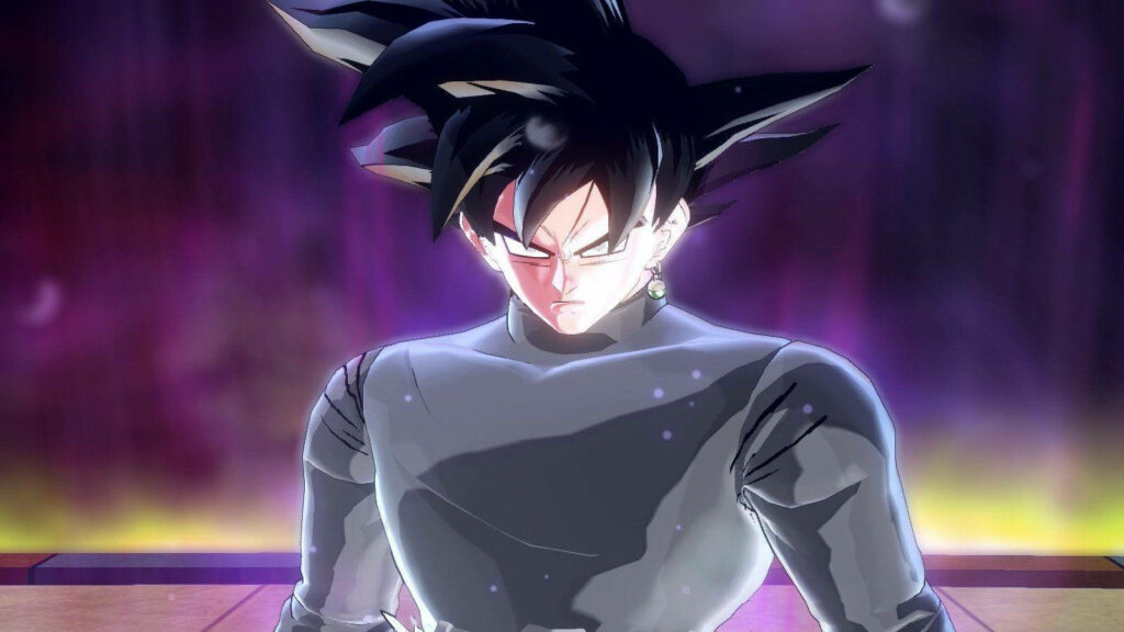 Unleashing Limit-Breaking Power: Majestic Ultra Instinct Goku Surrounded by a Dark Aura and Sporting an Earring and Stylish Black Attire - Striking Ultra Instinct Goku Wallpaper