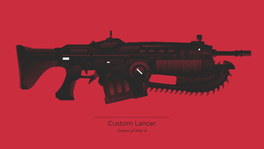 Custom Lancer: Gears of War 4's Ultimate Weapon in Vibrant Raspberry Wallpaper