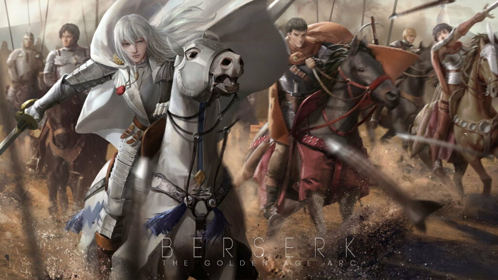 Explosive Battle for Destiny: The Legendary Heroes of Berserk Unleashed! Wallpaper
