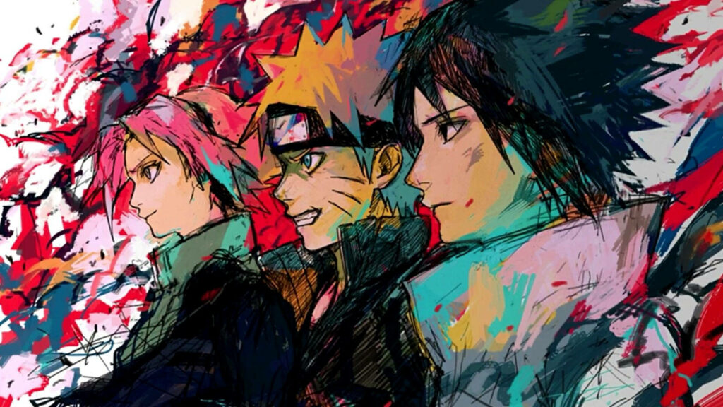 The Unbreakable Bond: Naruto, Sakura, and Sasuke - Defying Destiny in This Epic Fan Art Wallpaper