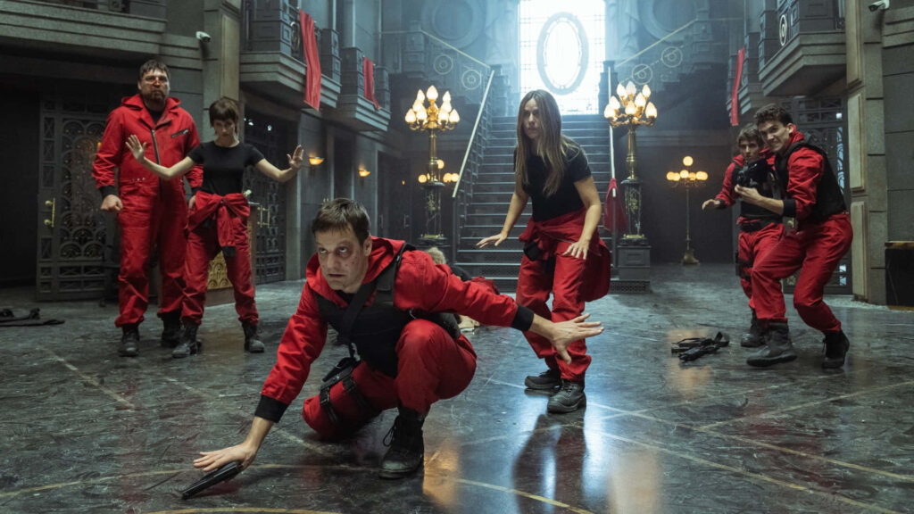 Brace for the Ultimate Heist: A Captivating Snapshot of Money Heist's Elite Crew in Action! Wallpaper