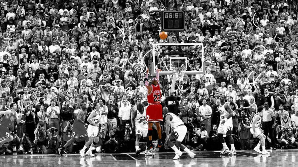 Unmatched Greatness: Michael Jordan's Intense Gaze Defines Basketball Excellence Wallpaper
