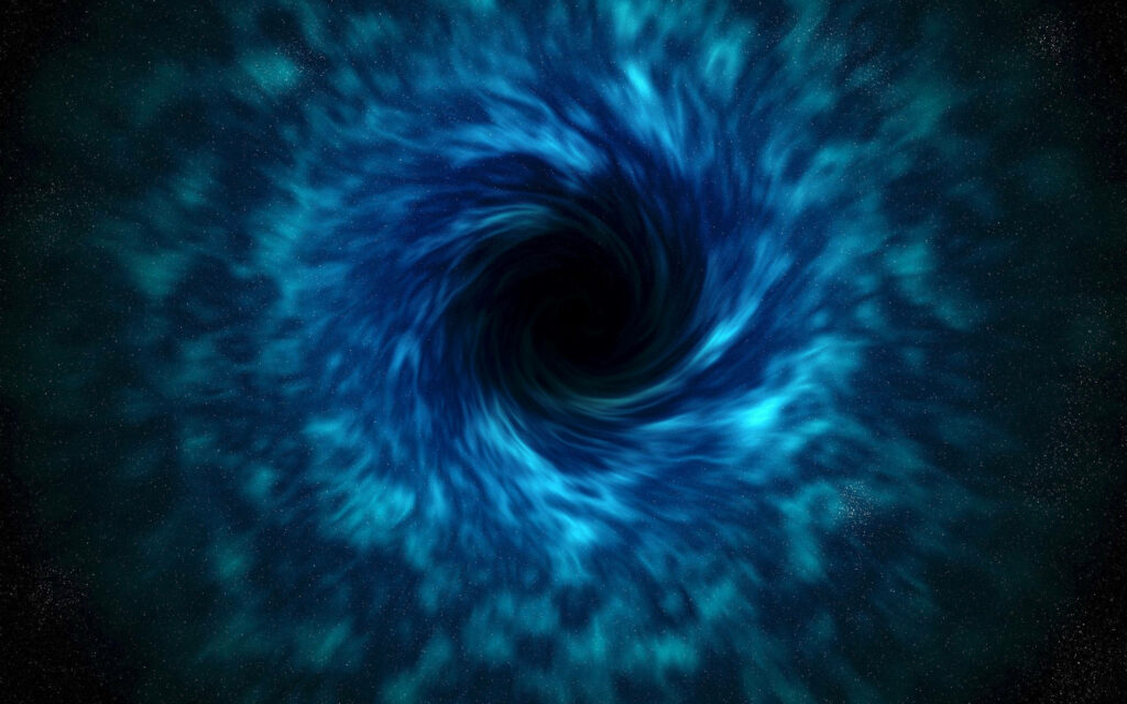 The Infinite Abyss: Unraveling Dimensions under the Swirling Enigma of a Vanishing Black Hole Wallpaper