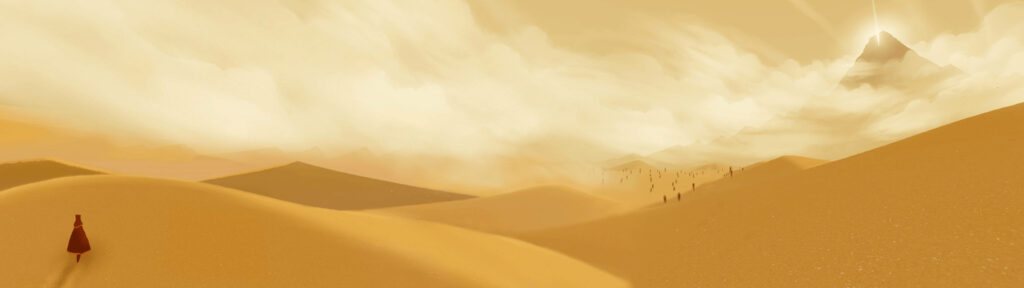 Dune-inspired panoramic desert view, perfect for dual monitor wallpaper