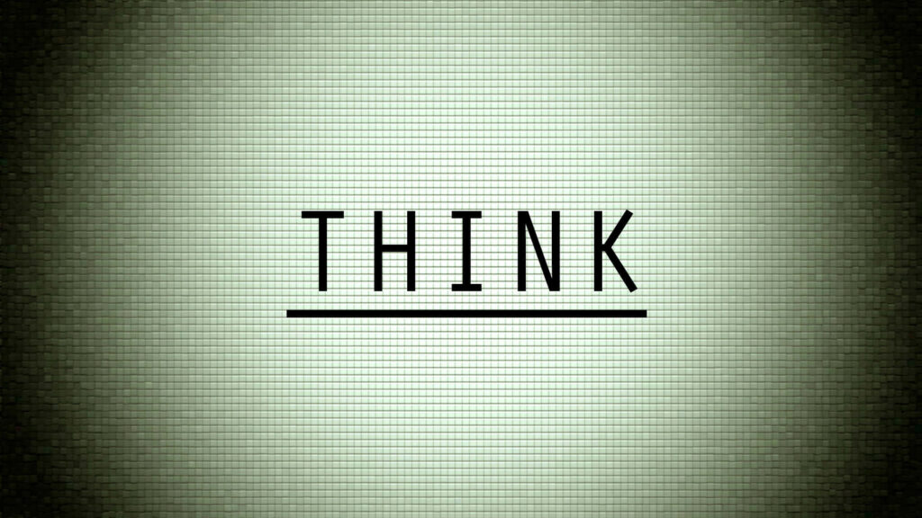 Bold 'THINK' Wallpaper: Inspire Reflection with Textured Background